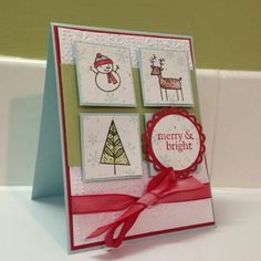 a handmade christmas card with four cards on it