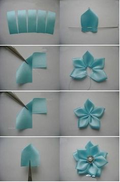 step by step instructions on how to make an origami flower