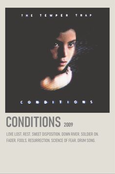 the cover art for conditions 2009, which features a woman's face and text