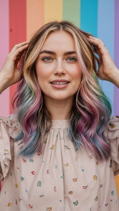 41 Fun Summer Hair Color Peekaboo Ideas to Try Right Now Peekaboo Color, Peekaboo Highlights