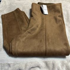 Brand New With Tags Loft Faux Suede Leggings Fall Workwear Leggings With Pull-on Style, Brown Pull-on Pants For Fall, Brown High Waist Leggings For Work, High Waist Brown Leggings For Work, Chic Brown Leggings For Work, Leather Jeggings, Loft Boho, Textured Leggings, Burgundy Leggings