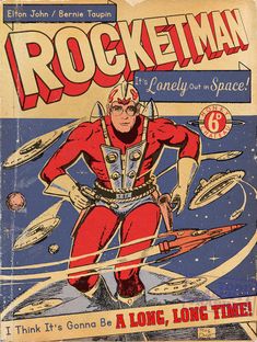 the cover to spaceman comic book, featuring captain future and flying saucers of saturn