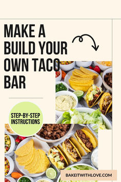 Taco Bar Taco Bar Food Calculator, Taco Bar Dinner Party, Taco Bar Set Up, Taco Bar Buffet Set Up, Build Your Own Taco Bar, Build Your Own Taco, Taco Bar Buffet, Leftover Taco Meat, Taco Bar Party