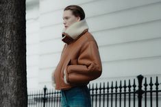 Victoria Beckham Denim Feminine Reference, Masculine And Feminine, Oversized Collar, Pea Coat, Funnel Neck, Funnel