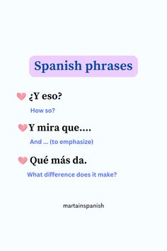 the words in spanish are written with pink hearts