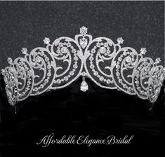 a tiara is shown on a black background with the words, apparel elegance bridal