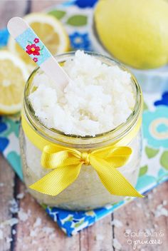 DIY Lemon Sugar Scrub Diy Lush, Lemon Sugar Scrub, Lip Scrubs