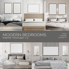 modern bedroom mockups x5