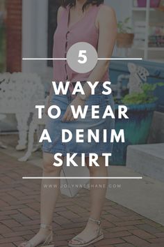 Style A Denim Skirt Summer Outfits, Long Denim Skirts For Women, Denim Pencil Skirt Outfit Summer, Summer Jean Skirt Outfits, How To Wear A Jean Skirt, Blue Jeans Skirt Outfits, What To Wear With A Denim Skirt, Styling A Denim Skirt, What To Wear With A Jean Skirt