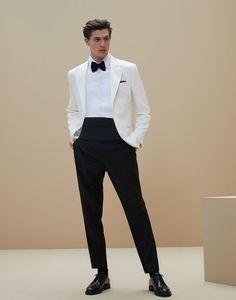 Tuxedo Shirt (192ME624S1876) - Man Shirts | Brunello Cucinelli Mens Prom, Stylish Mens Suits, Prom Outfit, Classy Suits, Dress Suits For Men, Designer Suits For Men, Men Stylish Dress, Party Suits