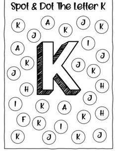 the letter k worksheet for kids to learn how to spell and draw letters