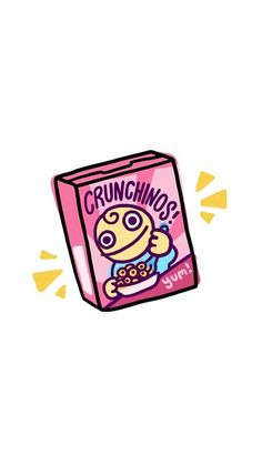 an image of a cereal box with the word crunchimos on it's side