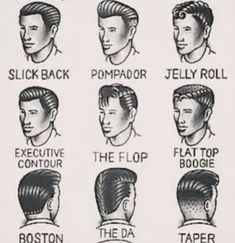 Men's Hair Styles, Mode Rockabilly, Rockabilly Mode, Hairstyle Names, Rockabilly Hair, Rockabilly Pin Up