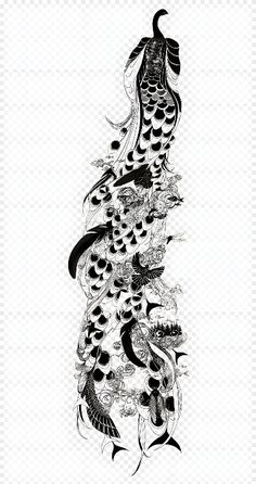 a black and white drawing of a fish with skulls on it's tail, in the