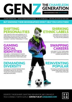 the cover of gen z generation magazine with an image of a man in soccer gear