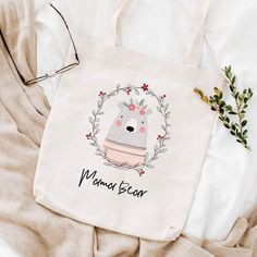 Mama Bear Tote Bag, Gift for mum for Christmas, Mothers Day Gift, Mum shopping bag Photo Keyrings, Gift For Mum, Perfect Gift For Mom, Mama Bear, Daughter Gifts, Gifts For Mum, Christmas Tshirts, White Bag, Mother's Day Gift