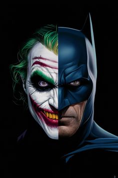 the two faces of batman and joker