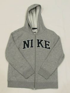 This is a fixed price auction for a BOYS’ NIKE FULL ZIP HOODIE SWEATSHIRT, GREY, SIZE SMALL.   Boys’ Nike Full Zip Hoodie Sweatshirt, Size Small   ·        This boy’s clothing item is in great condition! ·        I cold wash all of my clothes and air dry them (they have never seen the inside of dryer so there is no shrinkage).  ·        From a pet-free and smoke-free home! &nbs Nike Fleece Hoodie With Logo Print, Nike Hoodie With Logo Print For Fall, Nike Long Sleeve Hoodie With Logo Print, Nike Hoodie With Letter Print, Nike Cotton Sweats For Winter, Nike Cotton Hooded Sweatshirt, Fall Sportswear Hoodie With Logo Print, Gray Long Sleeve Sweatshirt With Logo Print, Gray Double-lined Hooded Sweats