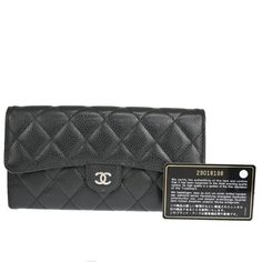 Brand Chanel Style Wallet Color / Material Black/Caviar Skin Leather Country Of Manufacture France Serial Number 29018198 Dimension Size ( Inch ) W 7.9 X H 3.9 X D 0 " (Approx.) Size ( Cm ) W 20 X H 10 X D 0 Cm (Approx.) Handle Drop ( Inch /Cm ) 0 "/ 0 Cm (Approx.) Shoulder Drop ( Inch /Cm ) 0 - 0 "/ 0 - 0 Cm(Approx.) Come With ( Accessories) Authenticity Card,Authenticity Seal Pockets Outside Open*1 Inside Open*4,Card*12,Coin*1 Example Of Ranks S New,Unused Sa Less Frequently Used Items A There Chanel Style, Black Caviar, Chanel Fashion, Chanel Wallet, Bifold Wallet, Purse Wallet, Chanel Bag, Chanel, Bag Lady