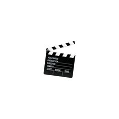 a black and white photo of a movie clapper