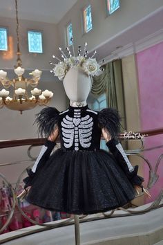 a dress made to look like a skeleton