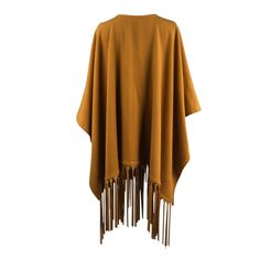 Guaranteed authentic rare Hermes unique vintage shawl/poncho with a dramatic leather fringe. Striking warm gold cashmere and wool large poncho styled shawl. Rich with long, lush leather fringes. The leather is supple, soft and fabulous in the matching color to the cashmere.Two pockets. Utterly amazing piece to live in. Fabric is cashmere and wool.Listing is for the shawl only - Belt not included.LIKE NEWBuy vintage Hermes online at mightychic for superior service and a seamless shopping experien Winter Fringe Shawl Cape, Brown Shawl Cape For Fall, Fall Fringe Cape Poncho, Fringed Cape Poncho For Fall, Fringe Cape Poncho For Fall, Fringe Poncho Cape For Fall, Fringe Shawl Outerwear For Fall, Fall Fringe Cape Outerwear, Brown Fringed Poncho For Fall