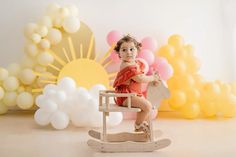 Smash the cake tema Sunshine ou Raio de Sol Baby Books Diy, 1st Birthday Balloons, Birthday Room Decorations, 1st Birthday Party Themes, Smash The Cake