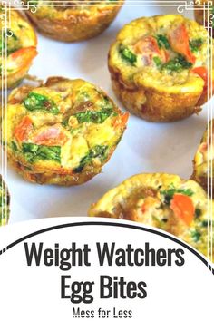 an egg muffin is shown with the words weight watchers eggs for less