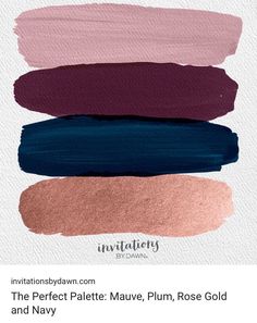 the perfect palette mauve, plum, rose gold and navy by invatity