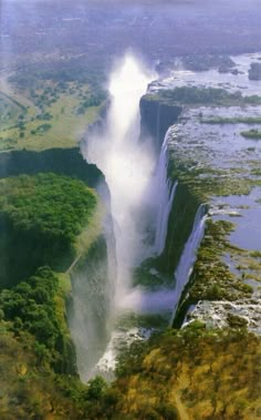 an aerial view of the victoria falls in victoria national park