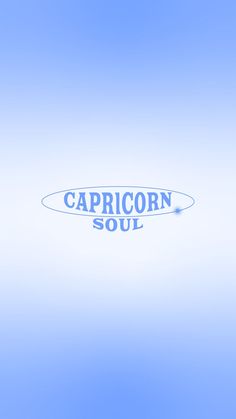 the capricorn soul logo is shown on a light blue background with white clouds