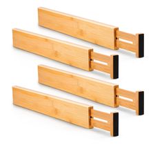 three pieces of wood with black handles on each side