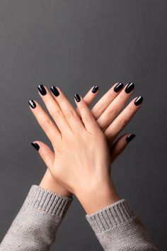 #naildesign #nailart #halloweennailart  #halloweennaildesigns #halloweennailsideas  #halloweennail #fallnails #fallnailideas #pinterestnails #nailideasacrylic #nailartistrybykylie #ghostnails Plain Black Nails, Plain Black, Almond Nails