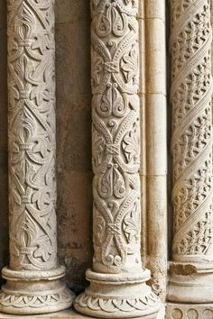 the columns are decorated with intricate designs on them, and there is no image here to provide a caption for