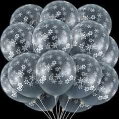 PRICES MAY VARY. Package includes: you can get 40 transparent latex snowflake balloons which are plenty for your own use or sharing with family and friends, and the snowflake elements can be well matched with your winter theme party or other holiday, room decorations and provide you with unforgettable memories Durable material: made of latex material which is safe and non-toxic, the balloons can be applied with confidence; They are strong and have a certain thickness, will not suddenly burst and Snowflake Balloons, Schnee Party, Winter Party Themes, Snow Party, Balloon Pump, Winter Birthday, Glitter Confetti, Frozen Birthday Party, Confetti Balloons