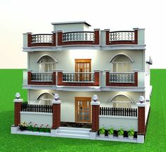 a three story house with balconies and balconyes