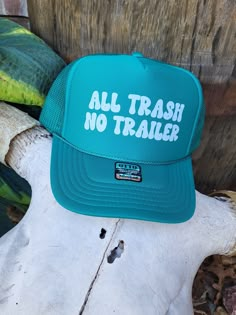 All Trash No Trailer Funny Trucker hat. High quality, Foam/Mesh construction with adjustable snapback. One size fits most.  Custom requests welcome.   Thank you so much for visiting my shop! Funny Trucker Hats For Women, Sublimation Hats, Faster Horses Festival, Funny Trucker Hats, Lake Birthday, Funny Trucker Hat, Camo Trucker Hat, Pink Trucker Hat, Trucker Humor