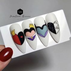 Cool Nail Inspo Acrylic, Disney Nails 2022, Cartoon Nails Disney, Hot Pink Acrylic Nails, Fantasy Nail Art, House Interior Makeover, Beach Nails Art, Nails Cartoon, Cartoon Nail Art