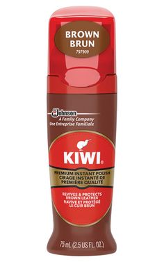 Kiwi Color Shine is an easy-to-use premium liquid shoe polish that provides long-lasting shine, color protection and proven long-lasting water protection for your leather shoes. Color Shine contains natural Carnauba wax and also features a convenient, durable two-layer sponge with controlled dosage and buffs as you apply. Helps keep your shoes looking new longer. Brand Name: Kiwi Sub Brand: Color Shine Color: Brown Product Type: Shoe Polish Container Size: 2.5 oz Packaging Type: Canister Number Container Size, Shoes Color, Mustard Bottle, Kiwi, Dish Soap Bottle, Leather Shoes, Wax