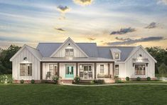 this is an artist's rendering of the farmhouse style home for sale at auction