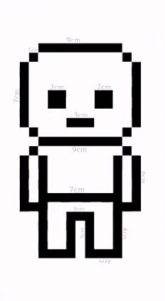 an image of a pixellated character in black and white