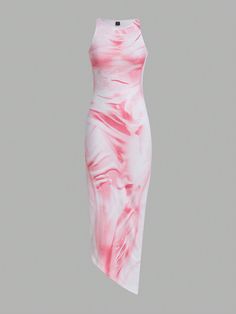 Women'S Tie-Dye Sleeveless Dress Pink Casual  Sleeveless Knitted Fabric Tie Dye,Marble Tank,Fitted High Stretch Summer Women Clothing, size features are:Bust: ,Length: ,Sleeve Length: Pink Tie Dye Midi Dress, Sleeveless Tie-dye Spring Dress, Sleeveless Tie-dye Dresses For Spring, Sleeveless Tie Dye Dress For Spring, Sleeveless Tie-dye Maxi Dress For Spring, Tie Dye Dresses, Women Maxi Dresses, Tie Dye Fashion, Shein Icon