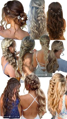 Senior Prom Hair, Prom Hair Inspo, Braided Crown, Preppy Hairstyles, Hairstyle Examples, Cute Simple Hairstyles, Beautiful Braided Hair, Hairstyles For Layered Hair