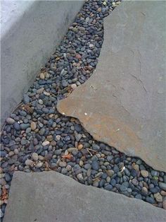 rocks and gravel in the shape of an arrow