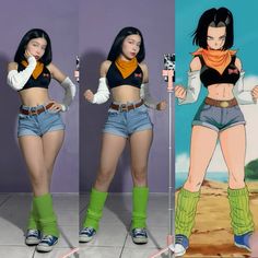 Androide 17 cosplay dragon ball #cosplay  #dragonball #dragonballmultiverse  #cosplaycommunity  #dragonball  #android  #androide17 #cosplayclothing #cuteness #cosplaying #dragonballsuperfan Majin Buu Cosplay, Dragon Ball Z Cosplay Female, Dragon Ball Z Costume Women, Goku Costume Women, Woman Cosplay Ideas, Costume Inspo Women, Comic Con Cosplay Women, Cosplay Ideas Black Women, Women Cosplay Ideas