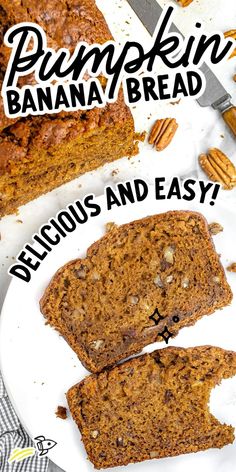 Pumpkin Banana Bread Pumpkin Banana Nut Bread, Banana Spice Bread, Banana Pumpkin Bread Recipe, Loaf Breads, Spice Bread, Biscuit Bread