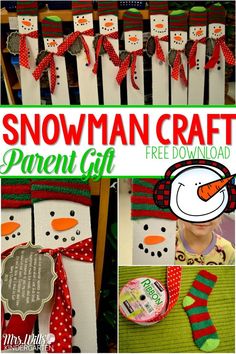 snowman crafts and free printables for kids to make