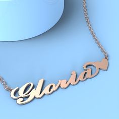 Gloria name necklace Rose Gold Custom Necklace with little heart unique gifts Add something extra special to your jewelry box with Name Necklace Official engravable necklaces.
									The Gloria's name necklace with little heart unique gifts Rose Gold is best gifts for Gloria. Name Necklace Official provides affordable engravable jewelry that won't 
									break the bank. In addition, these pieces make for very thoughtful and appreciated gifts for friends and family. 
									And whether valentine's day gifts, mother's day gifts, christmas gifts, wedding gifts, graduation gifts, birthday gifts,
									 NAME NECKLACE are all the best gift choice store. Engravable Jewelry, Name Necklace Silver, Necklace Rose Gold, Necklace Rose, Engraved Jewelry, Gifts Birthday, Engraved Necklace, Gifts Wedding, Gifts Christmas