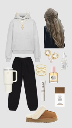 Black Sweatpants Outfit, Outfit For School, Sweatpants Outfit