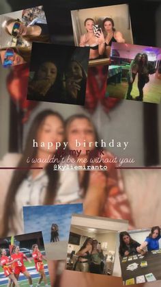 a collage of photos with the words happy birthday written on them and pictures of people